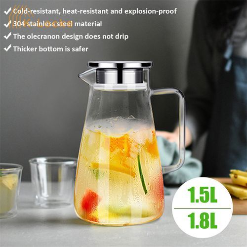 Large-Capacity Transparent Glass Kettle Tea Water Jug