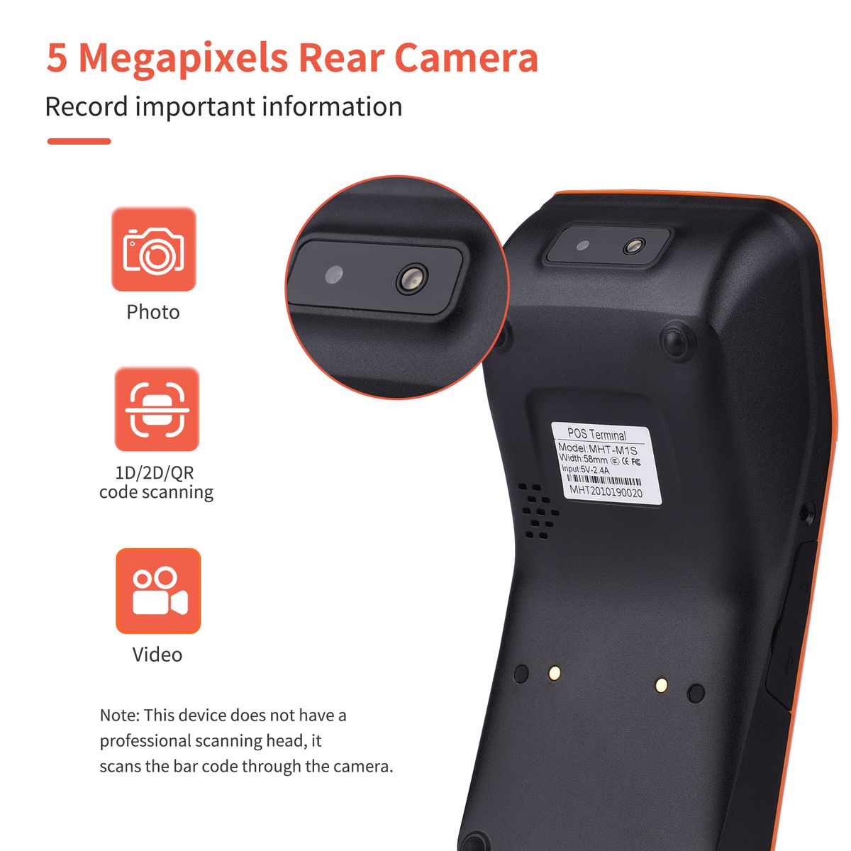 M1S Android Mobile POS Terminal Handheld PDA Printer All In