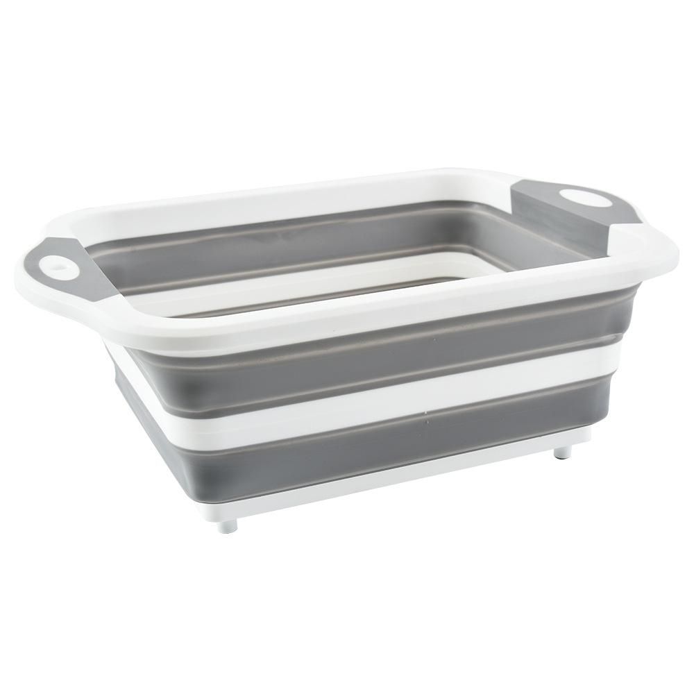 Spot folding cutting board drain basket multi-functional cutting board folding plastic cutting board three-in-one sink cutting board off-white fold