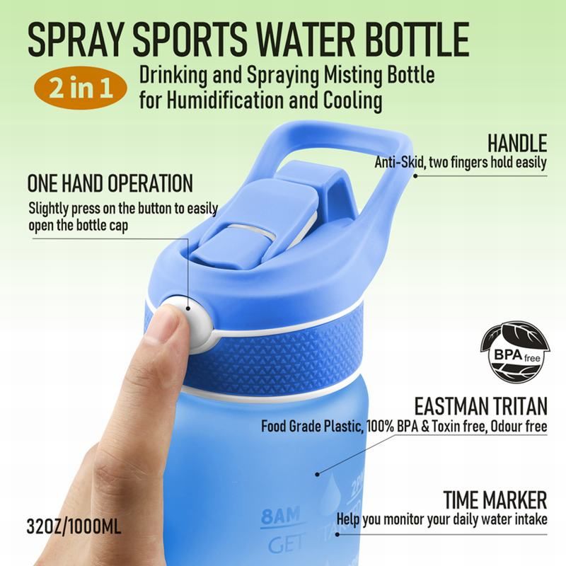 1 Litre Air Up Bottle Motivational Fitness Flip- Mug 32oz
