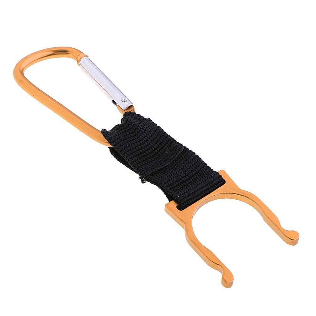 Water Bottle Holder, Aluminum Alloy Hook Belt Clip - Hanging Gold