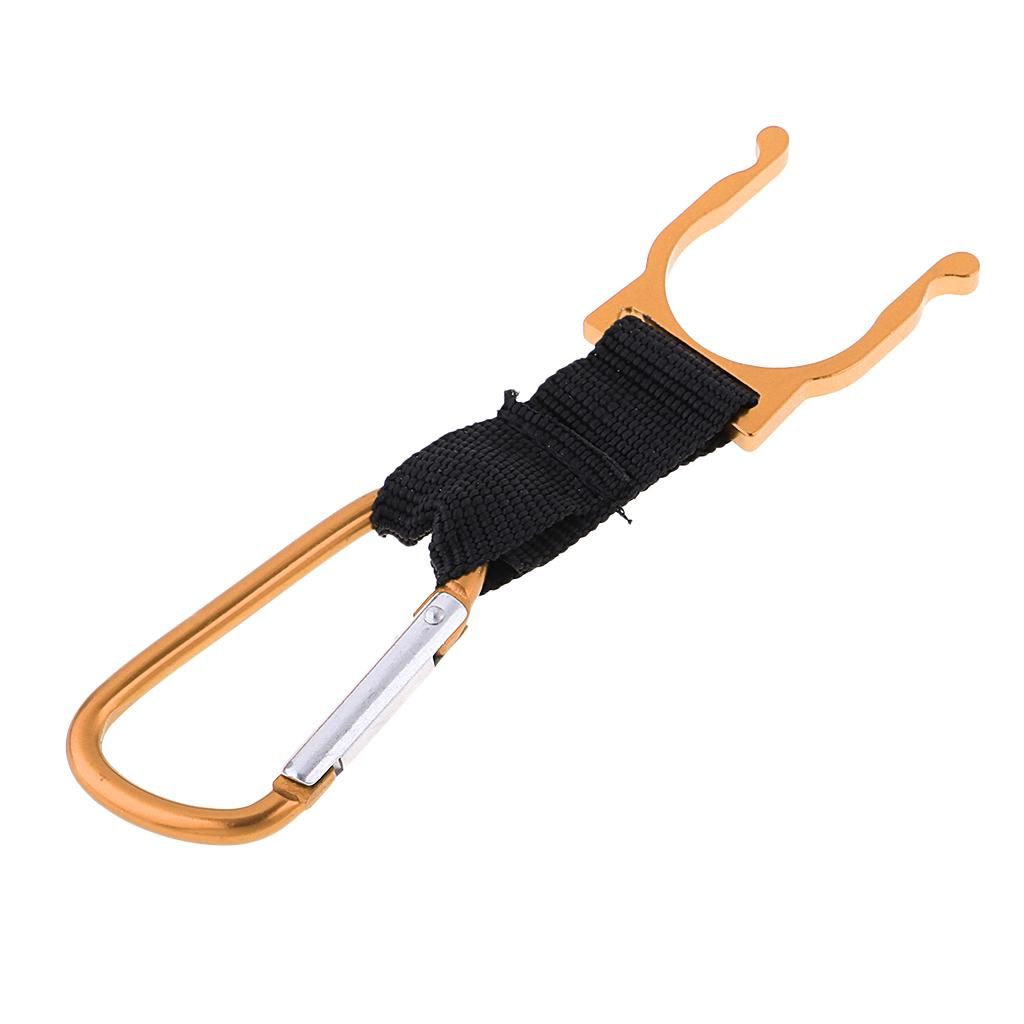 Water Bottle Holder, Aluminum Alloy Hook Belt Clip - Hanging Gold
