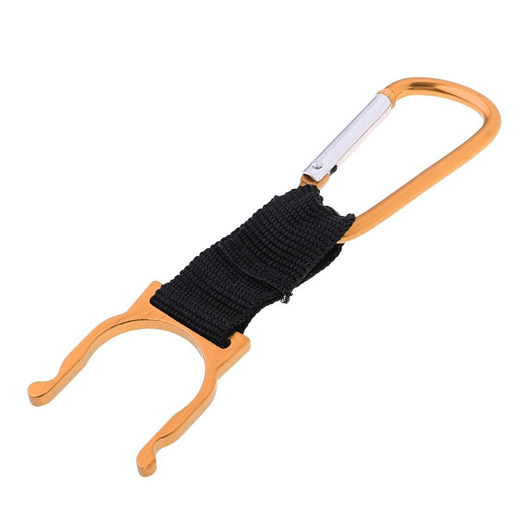 Water Bottle Holder, Aluminum Alloy Hook Belt Clip - Hanging Gold