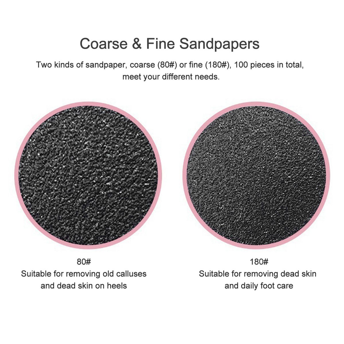 100pcs Foot Grinder Sandpapers Pedicure Sanding Disc Pad