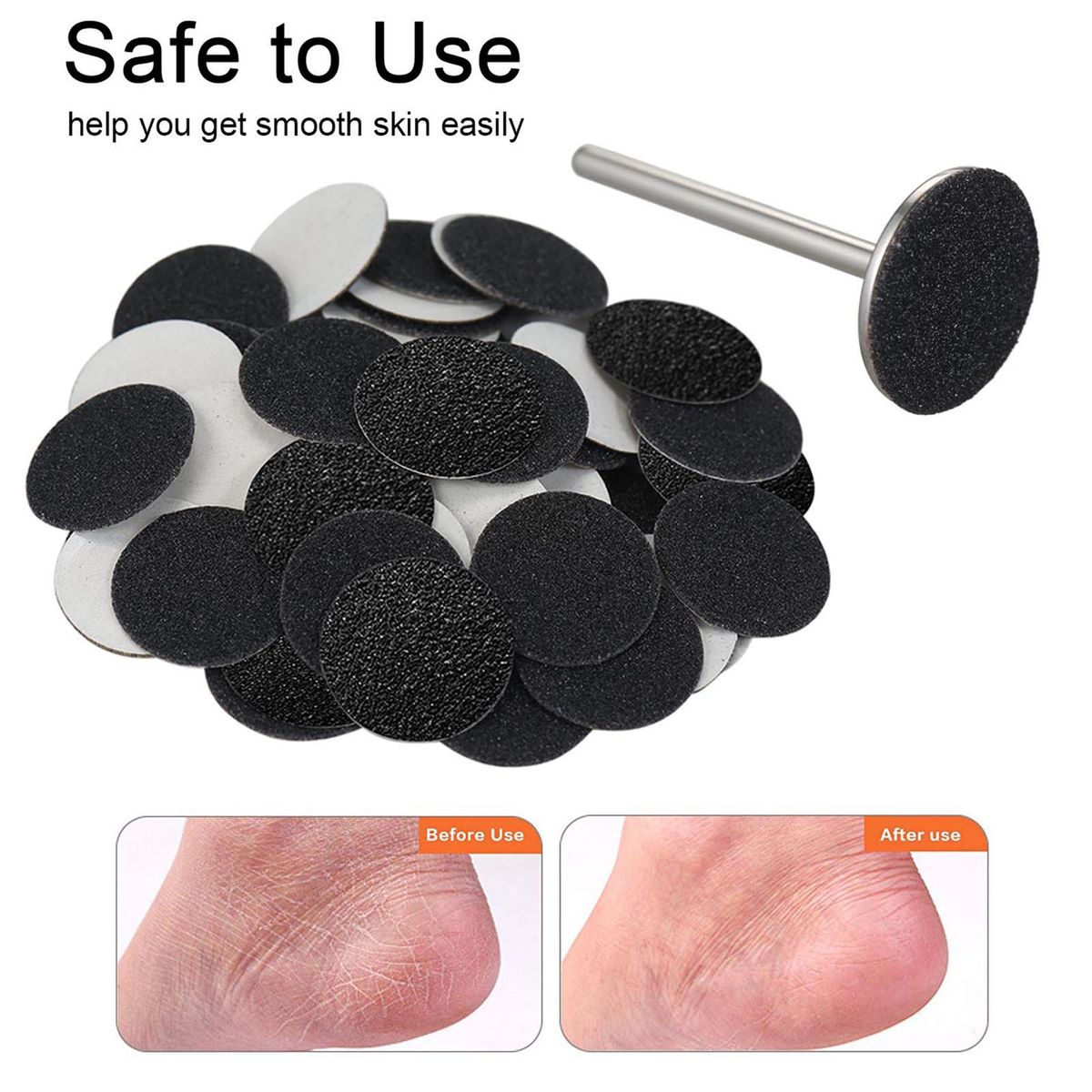 100pcs Foot Grinder Sandpapers Pedicure Sanding Disc Pad
