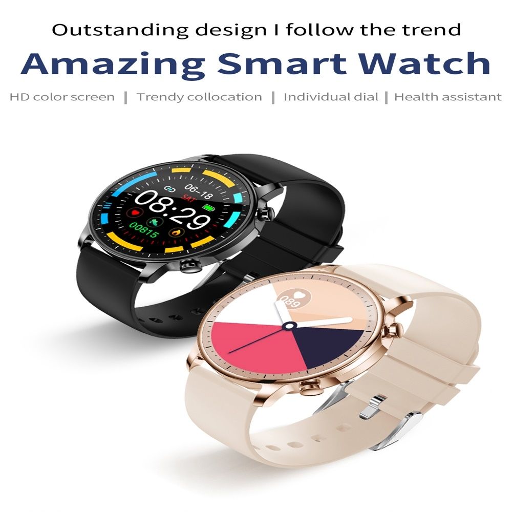 V23 1.28inch IPS Color Screen Smart Watch IP67 Waterproof,Support Heart Rate Monitoring/Blood Pressure Monitoring/Blood Oxygen Monitoring/Sleep Monitoring(Gold)