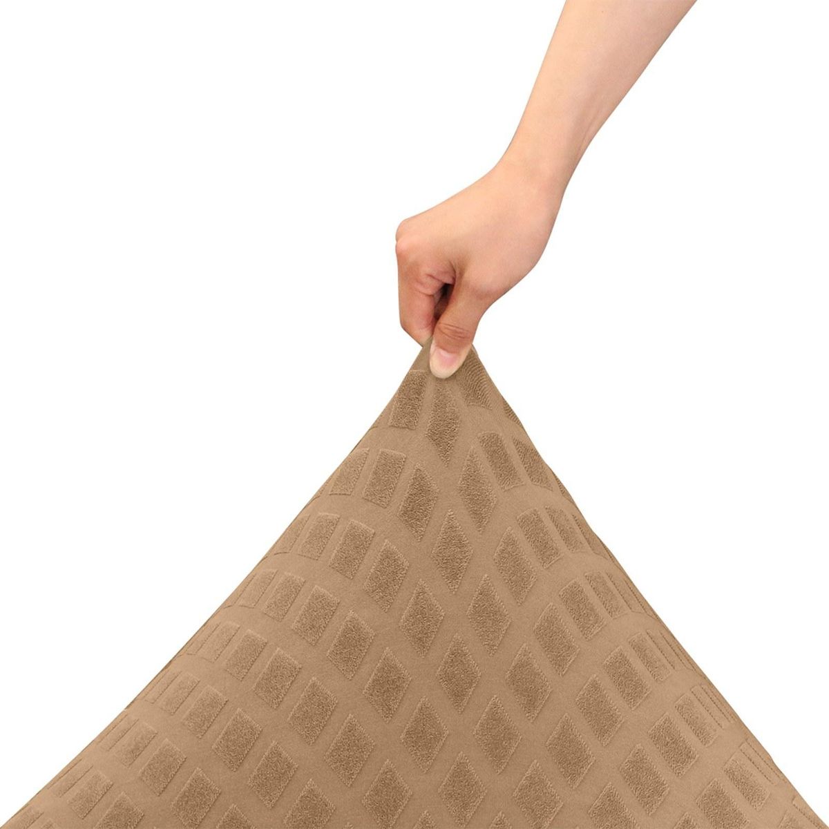 2pcs Dining Chair Slipcover, High Stretch Removable Chair Cover Washable Chair Seat Protector Cover, Jacquard Rhombus, Chair Cover Slipcover for Home Party Hotel Wedding Ceremony,Camel