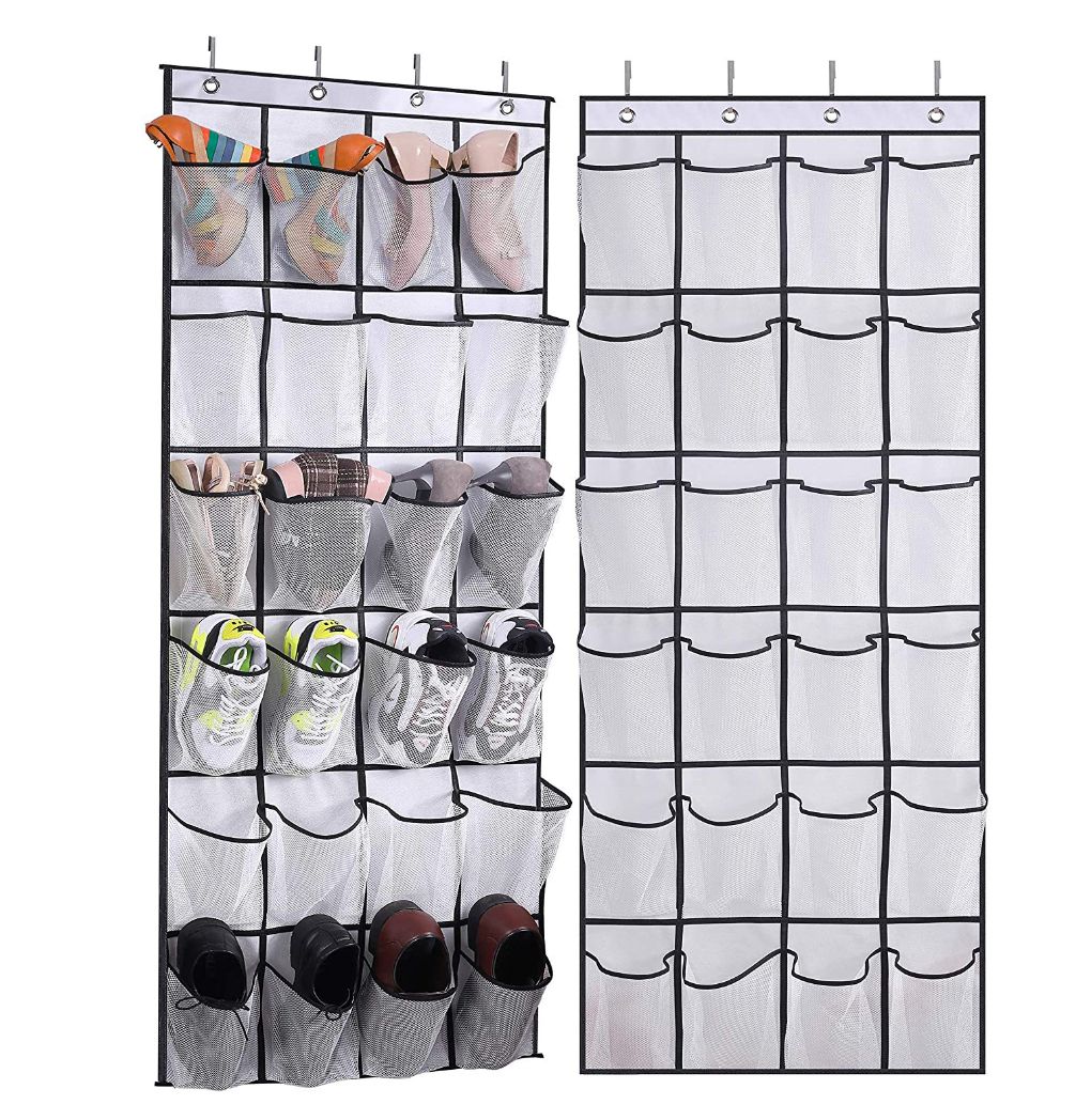 24 Pockets Behind The Door Foldable Storage Bag Shoe Holder