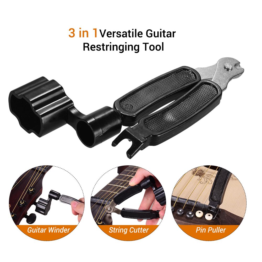 3 In 1 Versatile Guitar Winder String Cutter Pin Puller For