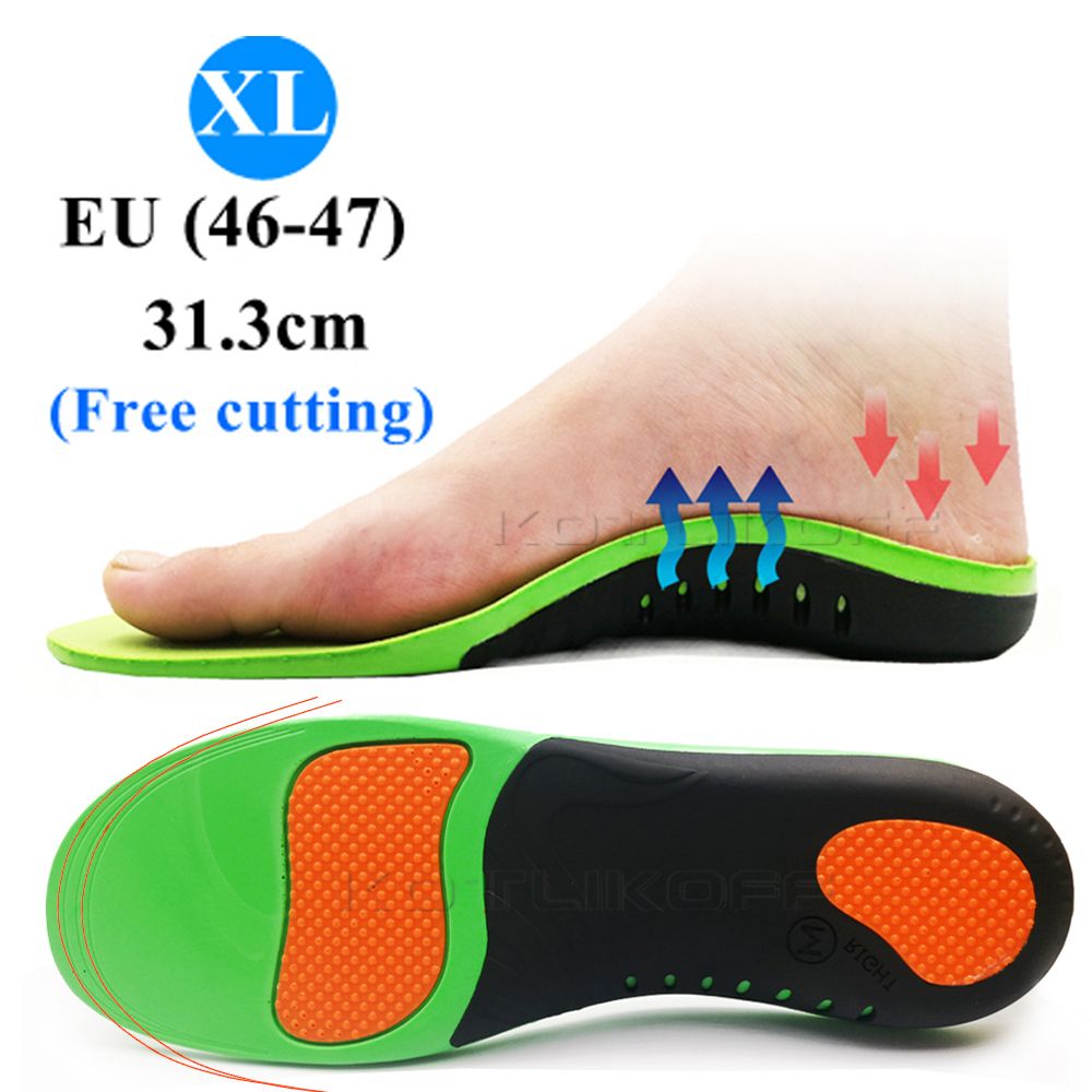 EVA Orthotic Insoles For Flat Feet High Arch Support Comfortable Sports Orthopedic Shoes Sole Insert Relieve Heel Pain Shoe Pads XL