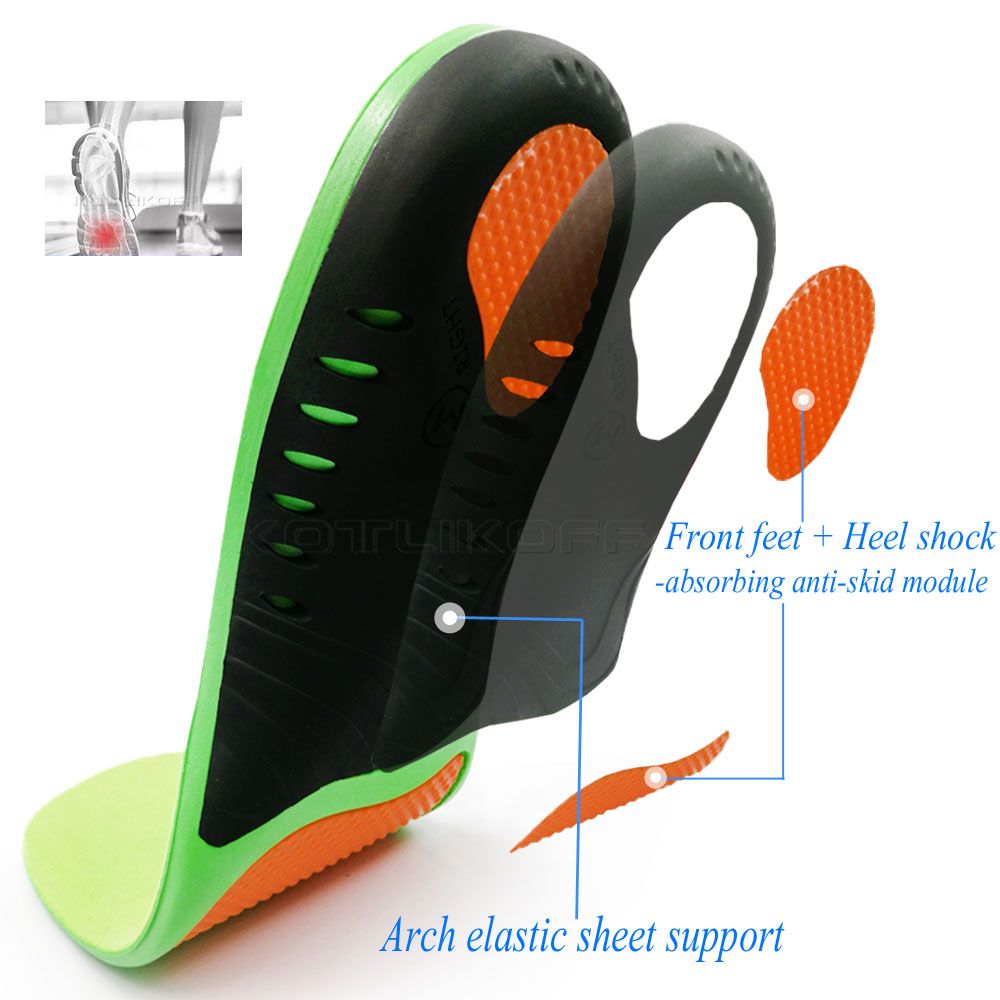EVA Orthotic Insoles For Flat Feet High Arch Support Comfortable Sports Orthopedic Shoes Sole Insert Relieve Heel Pain Shoe Pads XL