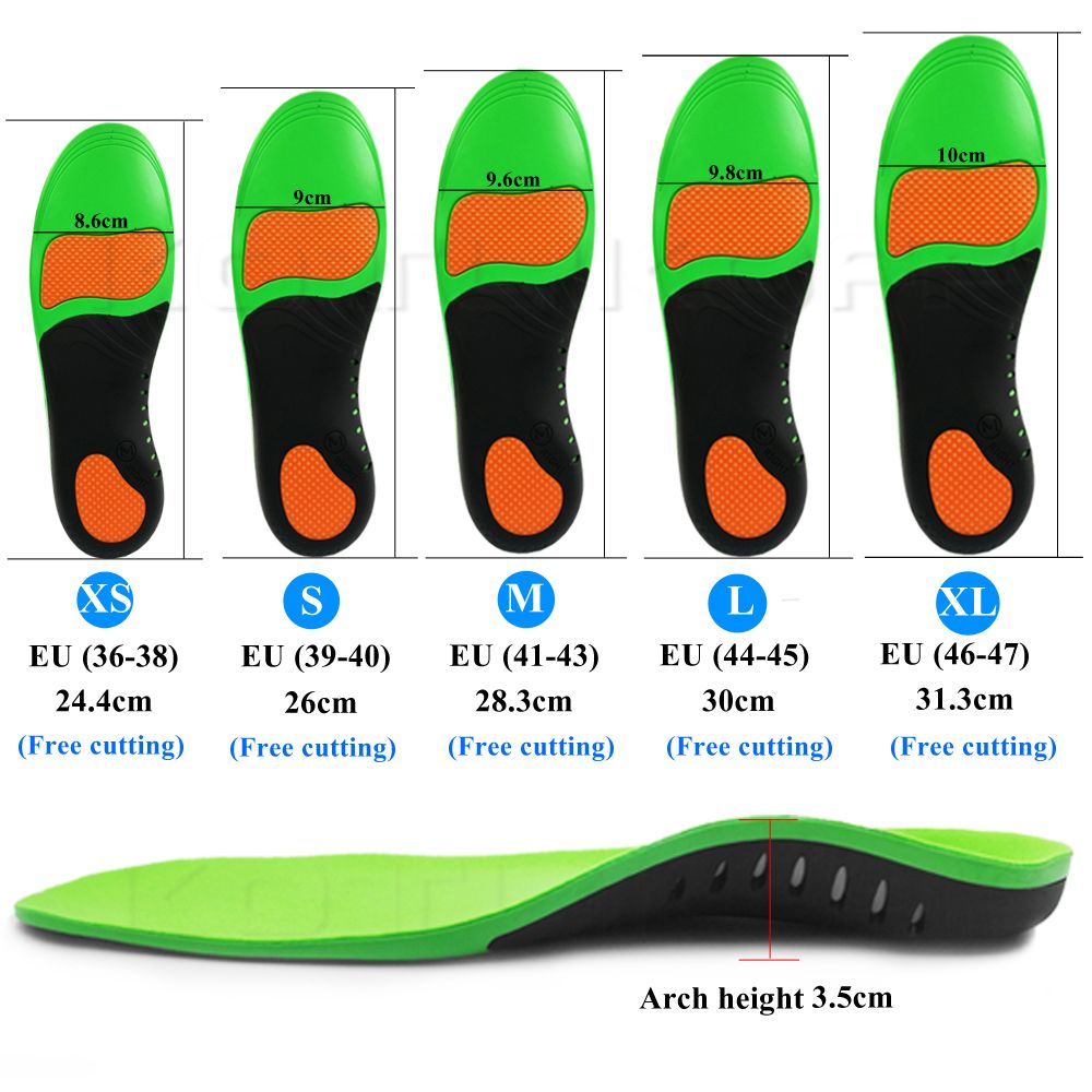 EVA Orthotic Insoles For Flat Feet High Arch Support Comfortable Sports Orthopedic Shoes Sole Insert Relieve Heel Pain Shoe Pads XL