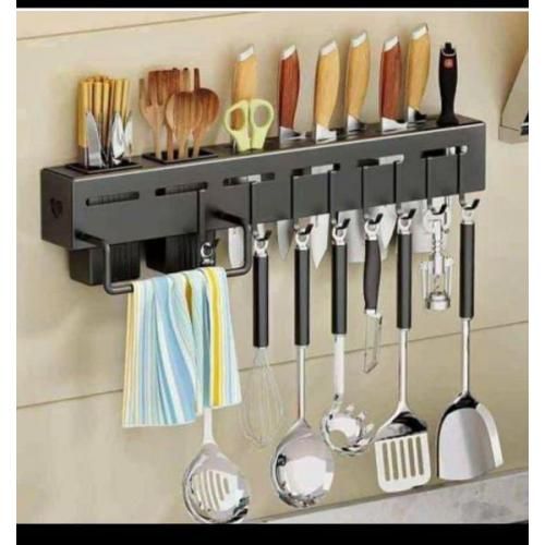 Universal Kitchen Spoons Storage Rack With Towel Bar