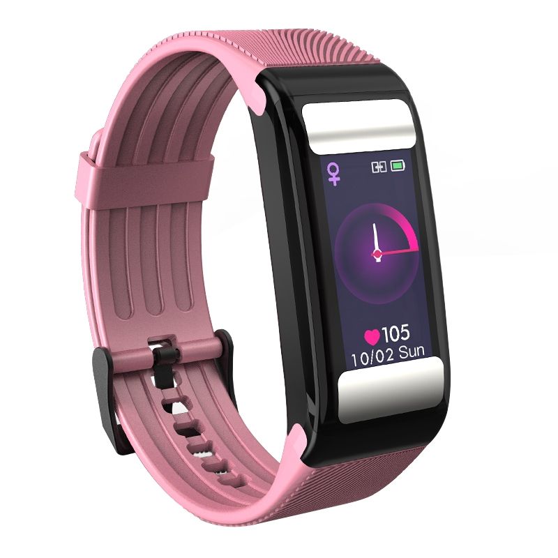 T9 0.96 Inch Color Screen IP67 Waterproof Smart Bracelet, Support ECG + PPG Monitor / Heart Rate Monitor / Blood Pressure Monitor(Pink)