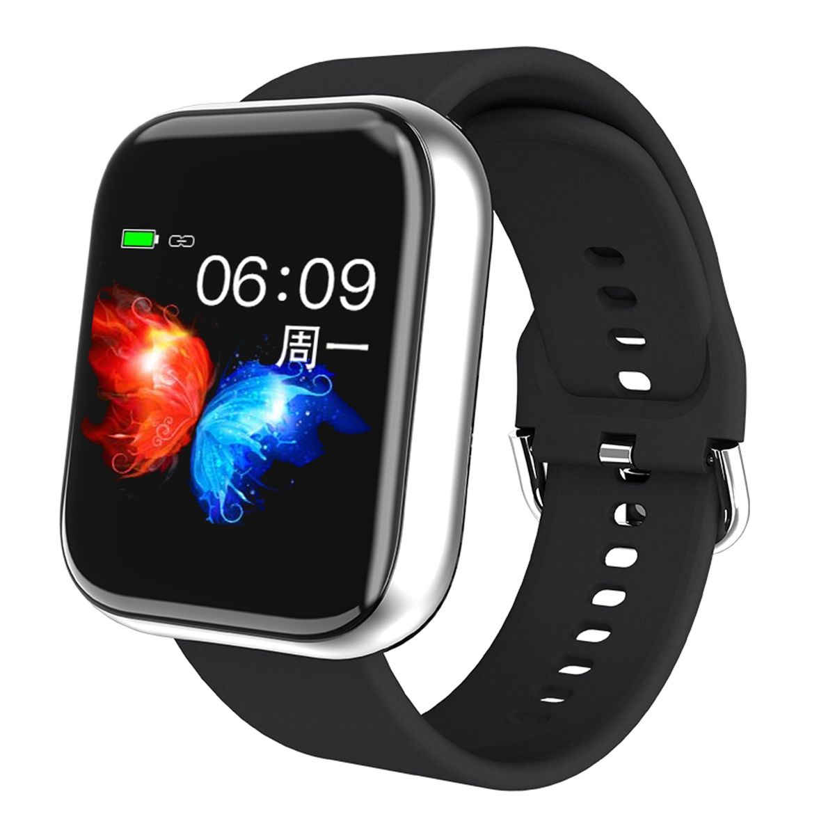 T3M 1.3 Inch Color Screen Music Smart Bracelet, Built-in MP3, Support Sleep Monitor / Heart Rate Monitor / Blood Pressure Monitor(Black + Silver Shell)