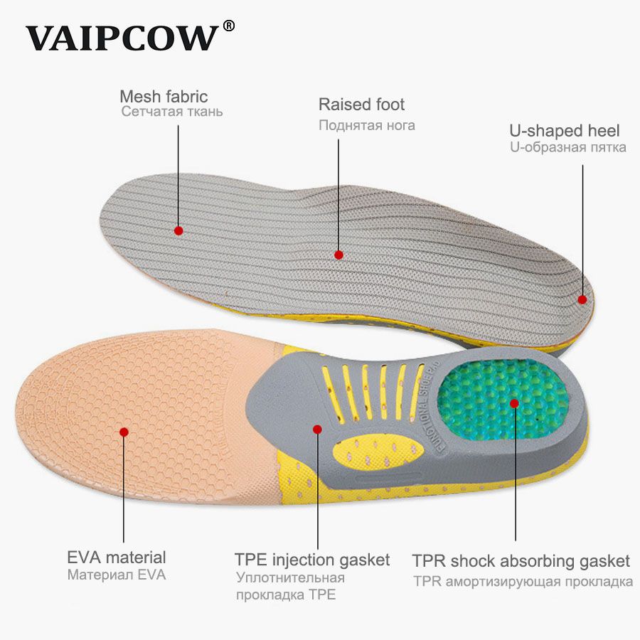 Orthopedic Insoles Orthotics Flat Foot Health Sole Pad For Shoes Insert Arch Support Pad For Plantar Fasciitis Feet Care Insoles L (41 To 46)