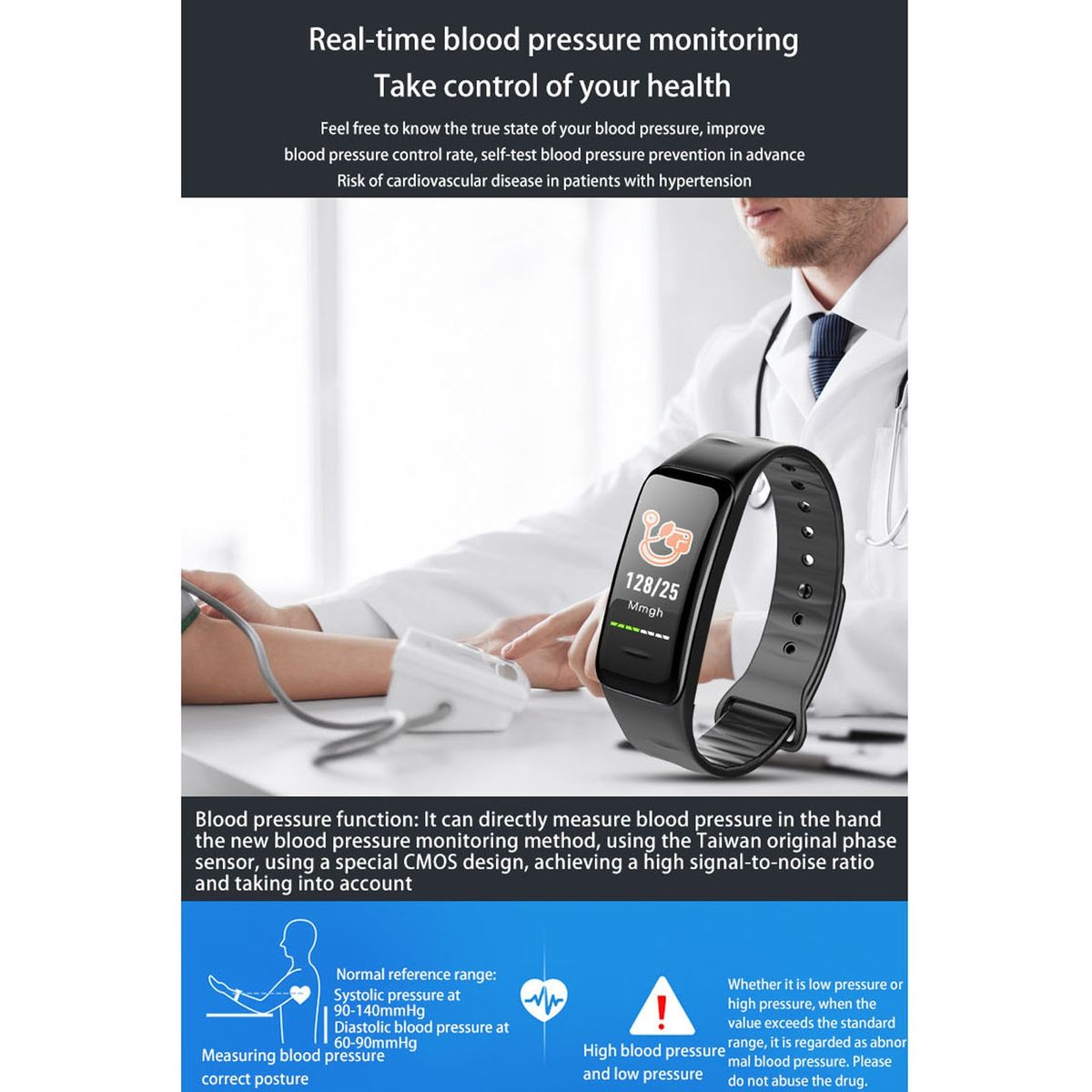 Color Screen IP67 Waterproof Smart Bracelet, Support Sleep Monitor / Heart Rate Monitor / Blood Pressure Monitor(Red)