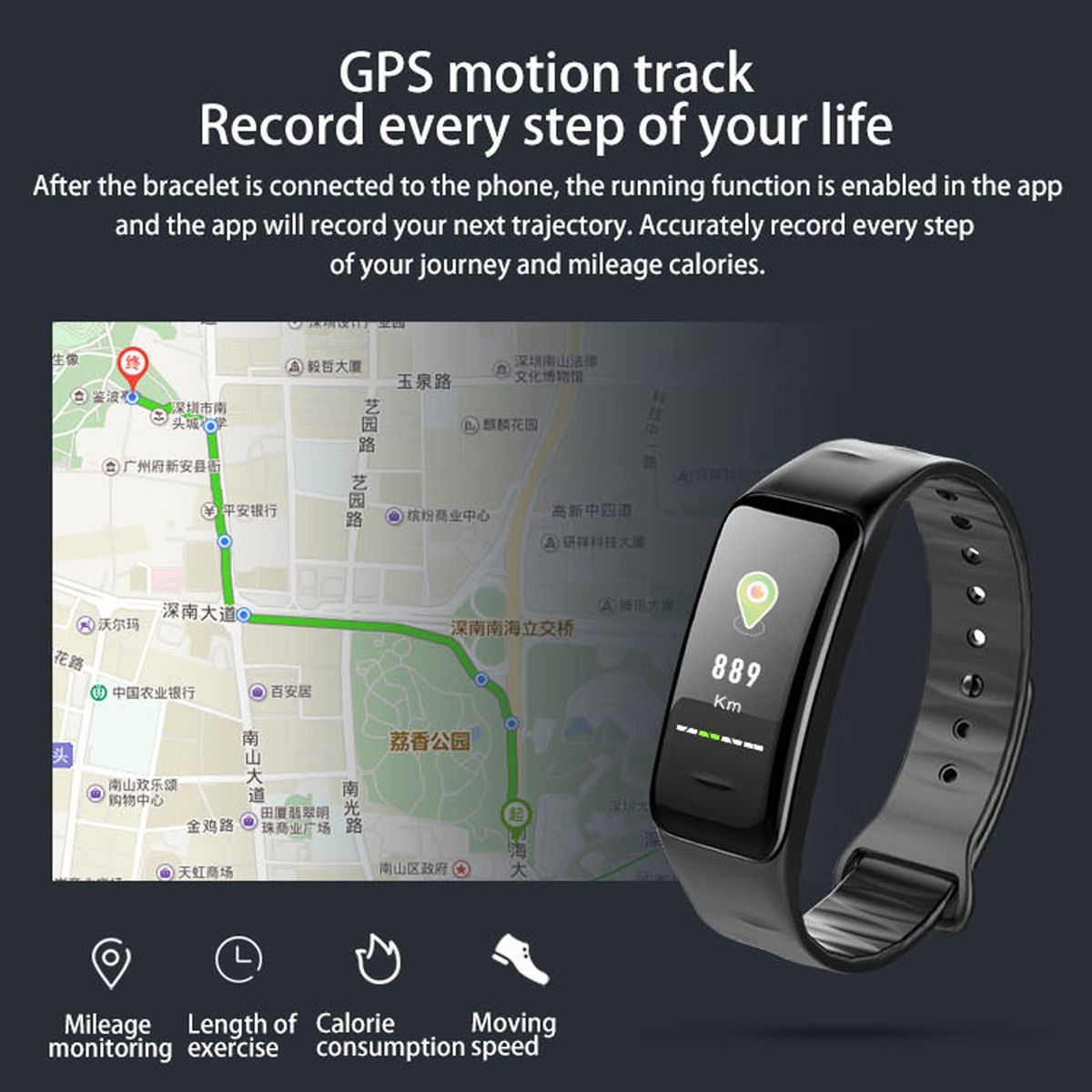 Color Screen IP67 Waterproof Smart Bracelet, Support Sleep Monitor / Heart Rate Monitor / Blood Pressure Monitor(Red)