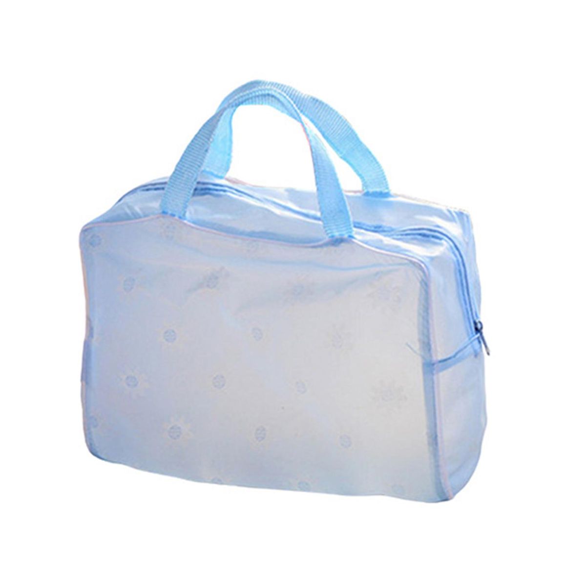 Wash Bag Zipper Transparent Travel Storage Pouch Blue