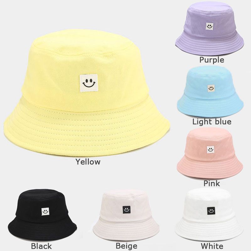 Women Hat Fisherman Smiley Face Sunbonnet Bucket Beach Cap