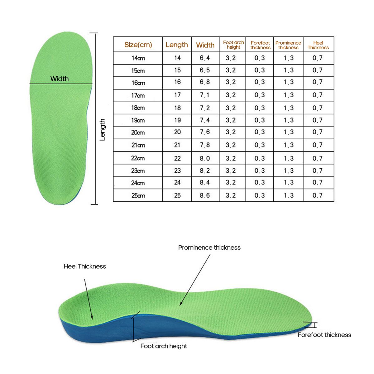 1 Pair Of Kids Children Shoes Cushion Insert Orthopedic O /