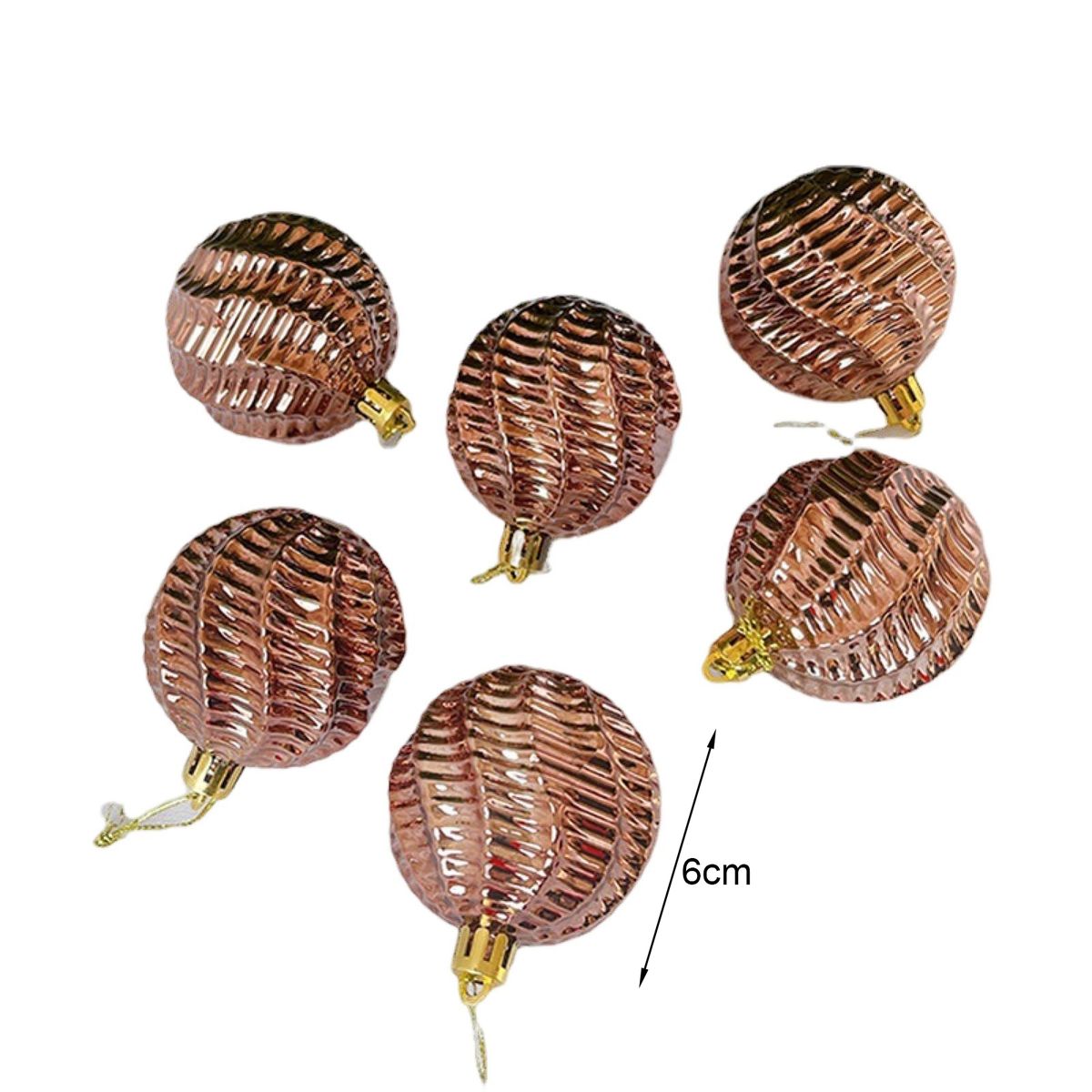 6Pcs Christmas Decorative Ball Xmas Tree Ornament Ball Pendant Coffee