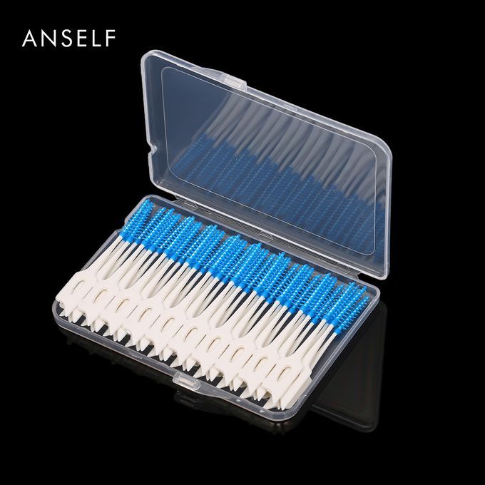Anself 40pcs Double-ended Toothpick Soft Silicone Tooth