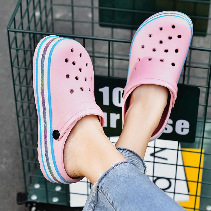 Women Sandals Thick Platform Summer Beach Soft Slide Slippers  Women Leisure Ladies Indoor Bathroom Non-slip Shoes Pink