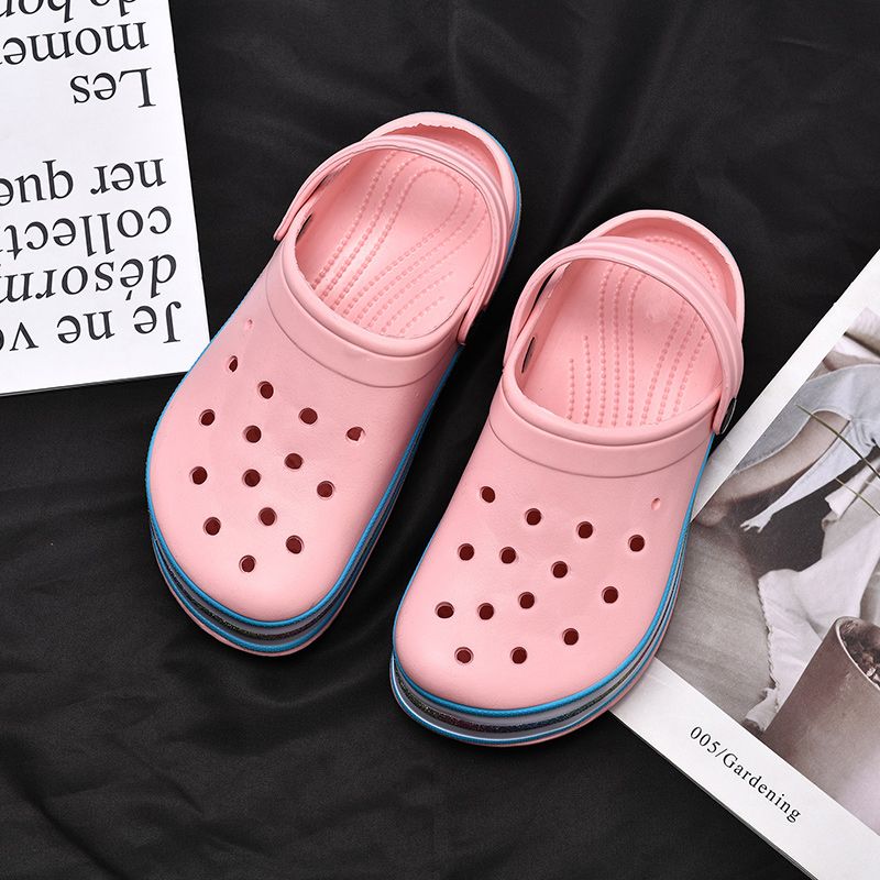 Women Sandals Thick Platform Summer Beach Soft Slide Slippers  Women Leisure Ladies Indoor Bathroom Non-slip Shoes Pink
