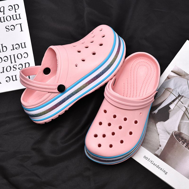 Women Sandals Thick Platform Summer Beach Soft Slide Slippers  Women Leisure Ladies Indoor Bathroom Non-slip Shoes Pink
