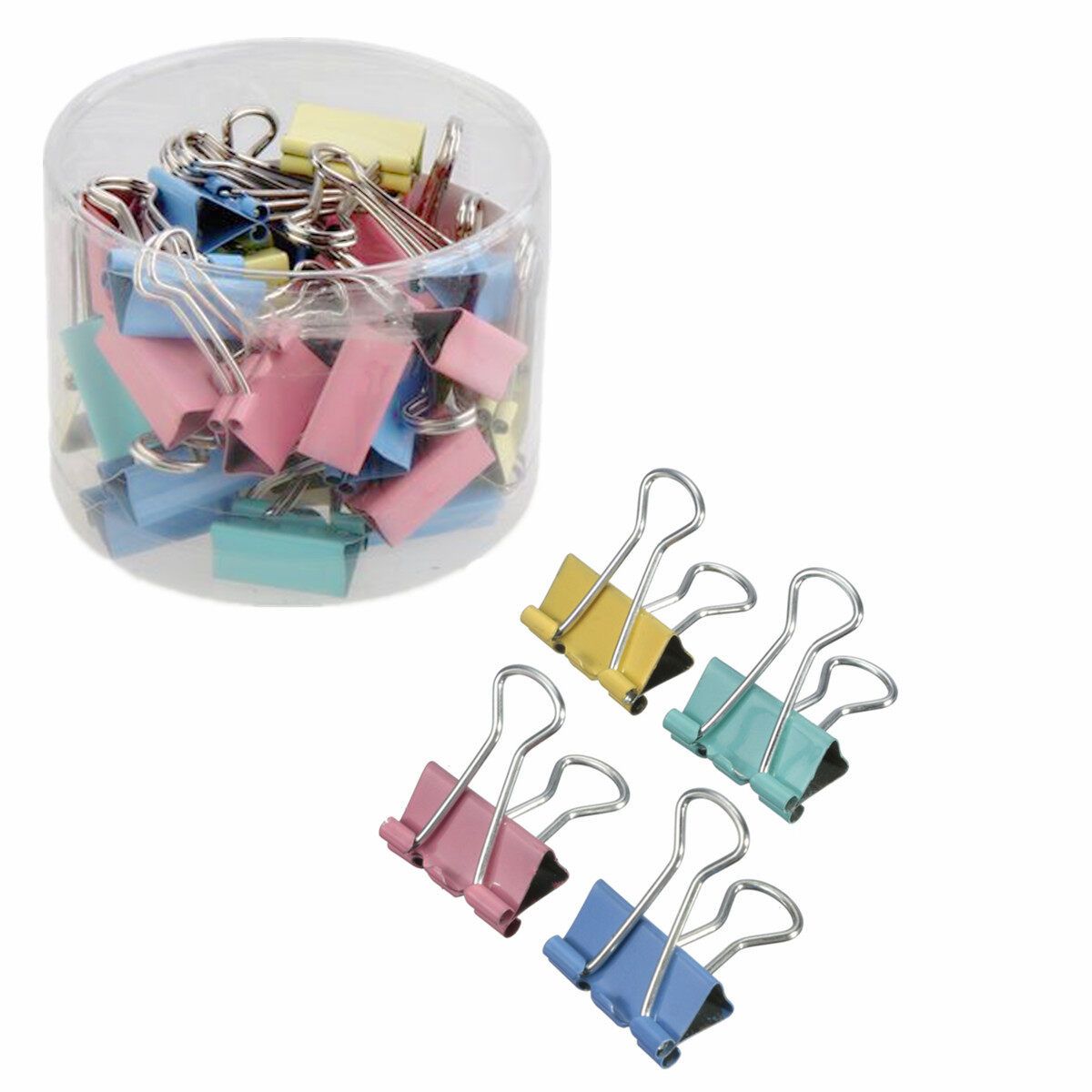 40Pcs 19mm Width Metal Binder Clips For Home Office School File Paper Organizer