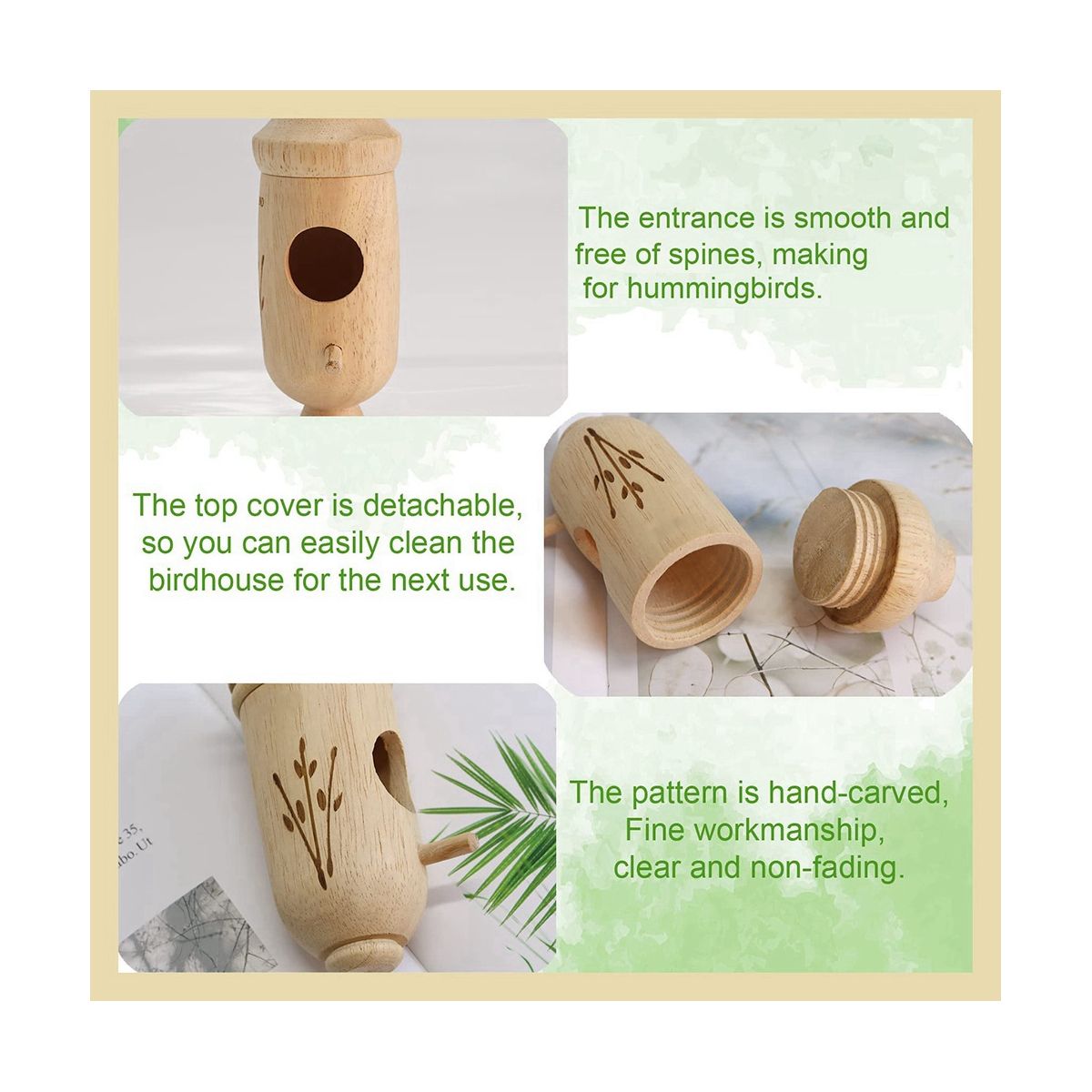 3Pcs Detachable bird Houses Wooden bird Houses for Outside