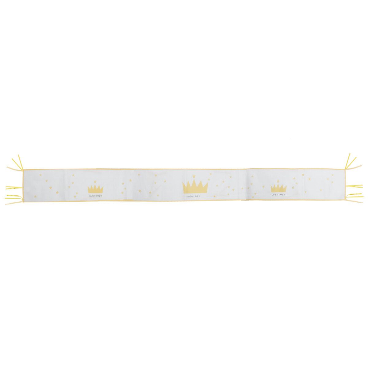 1pcs 118x11in Crown Baby Infant Cot Crib Bumper Safety Protector Toddler White