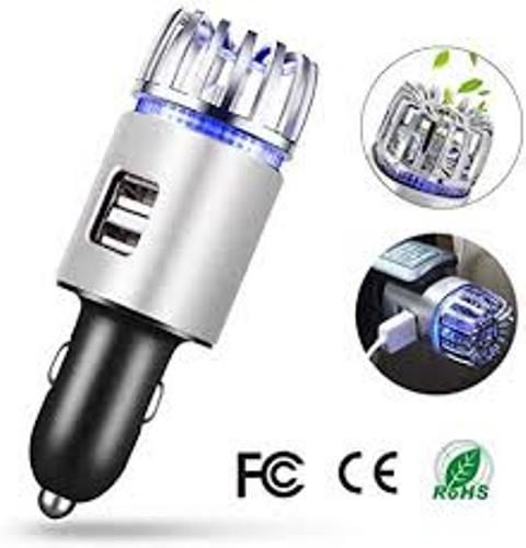 2-in-1 Car Air Purifier Ionizer With Dual USB