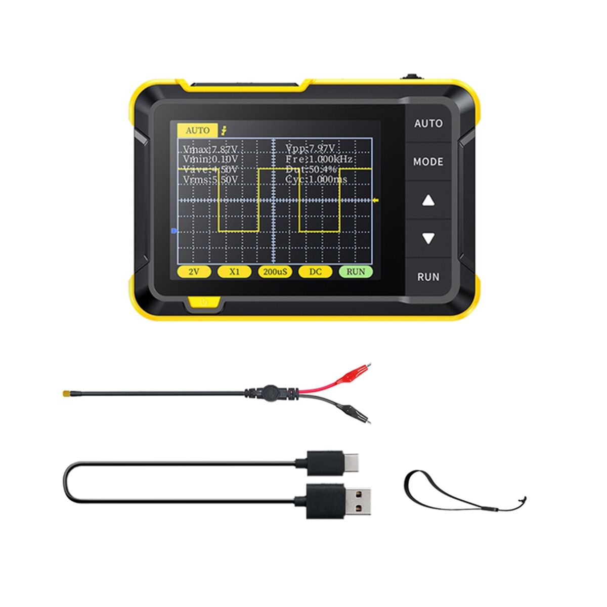 FNIRSI DSO152 Handheld Digital Oscilloscope 25MSaS 200KHz Analog Bandwidth 28 Inch AUTO PWM Square Waves -Standard Version