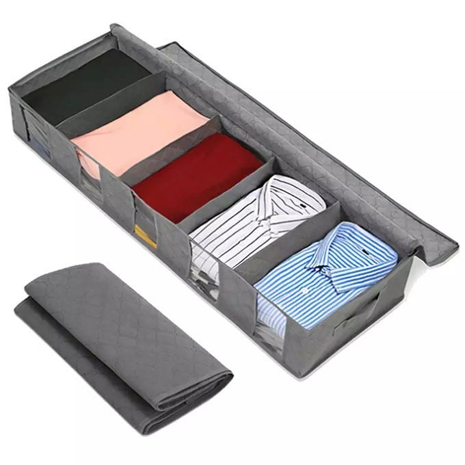 Under Bed Clothing Storage With Adjustable Dividers