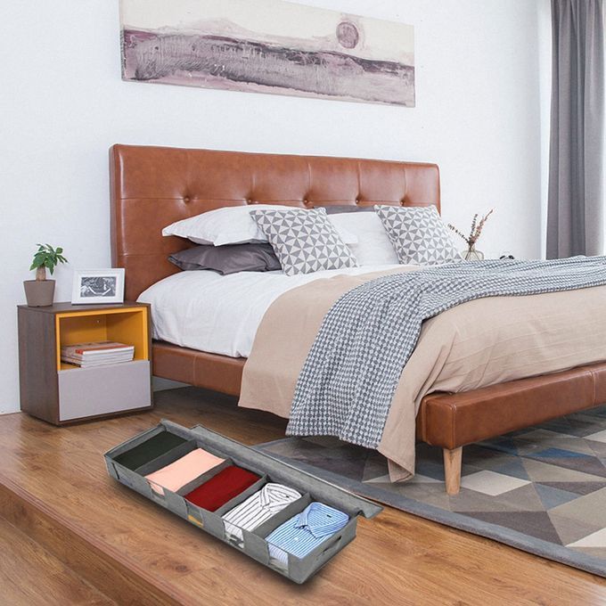 Under Bed Clothing Storage With Adjustable Dividers