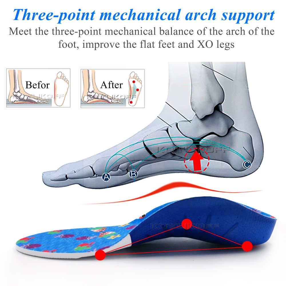 Children Orthopedic Insole Professional Arch Support Flat Foot OX-Legs Kids Orthotic Shoes Soles Heel Insert Foot Care 1 Pairs
