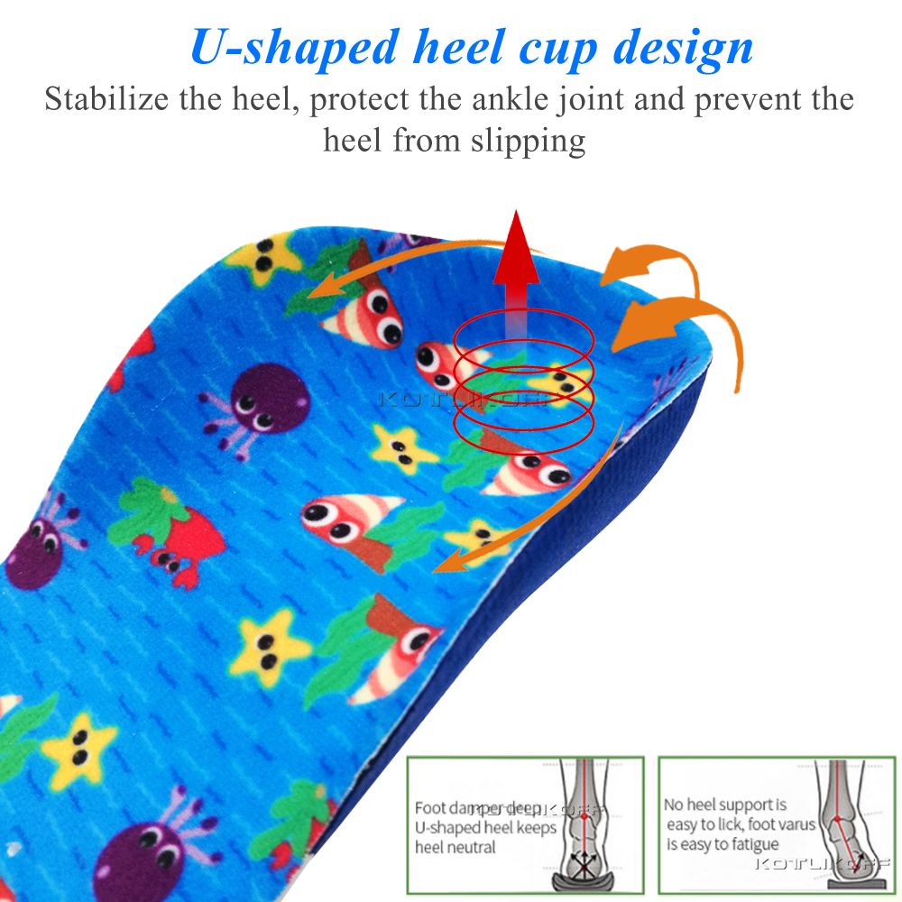 Children Orthopedic Insole Professional Arch Support Flat Foot OX-Legs Kids Orthotic Shoes Soles Heel Insert Foot Care 1 Pairs