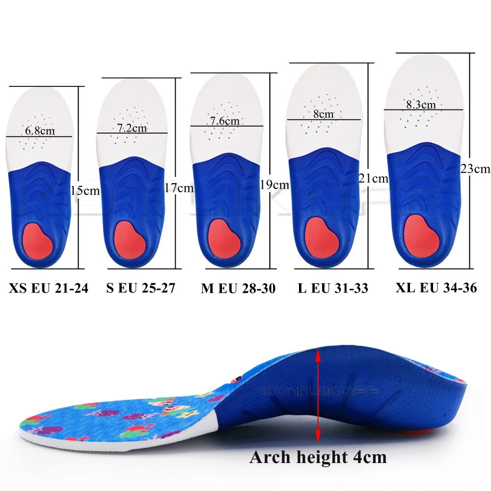 Children Orthopedic Insole Professional Arch Support Flat Foot OX-Legs Kids Orthotic Shoes Soles Heel Insert Foot Care 1 Pairs