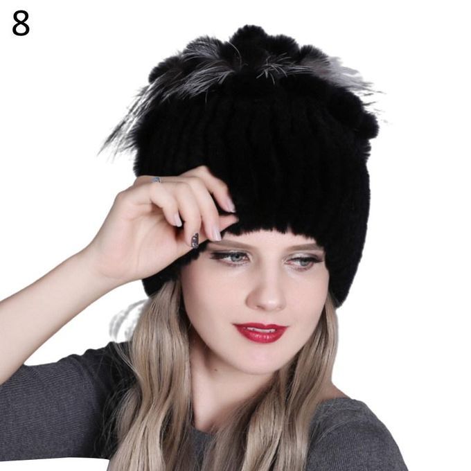 Women Winter Faux Fur Thickened Hat Outdoor Cold-proof Warm-