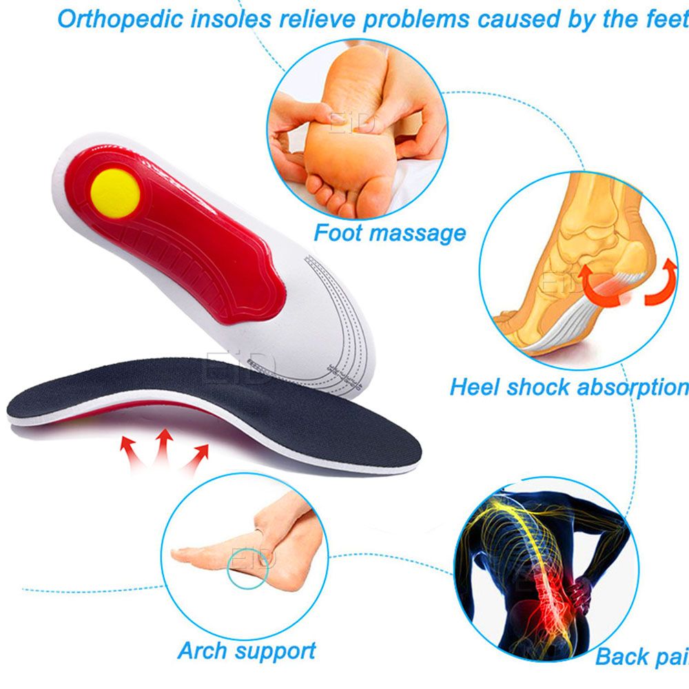 Orthopedic Insoles For Flat Foot Orthotics Shoes Sole Insert Pad Arch Support Pad For Plantar Fasciitis Feet Care Man Women L EU(40-46)