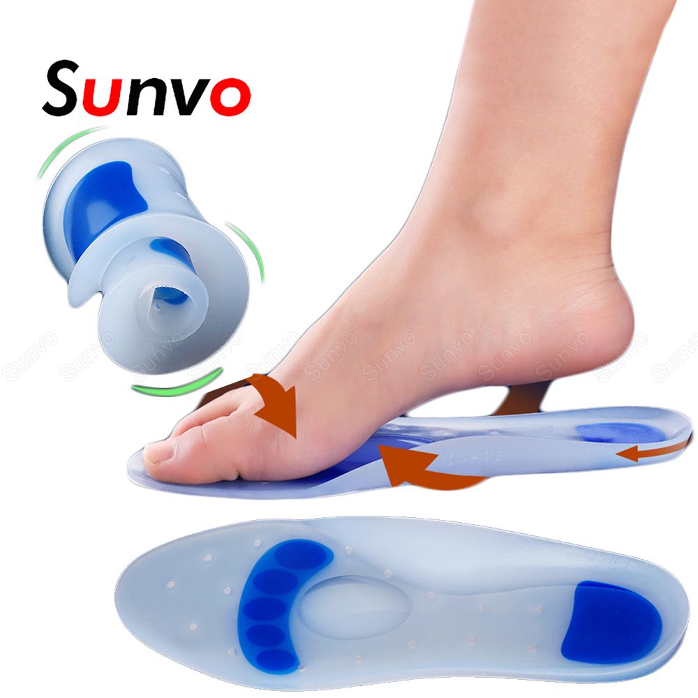 Medical Silicone Insoles For Shoes Corrector Flat Feet Arch Support Plantar Fasciitis Orthopedic Insoles Foot Care Inserts Silicone Insoles