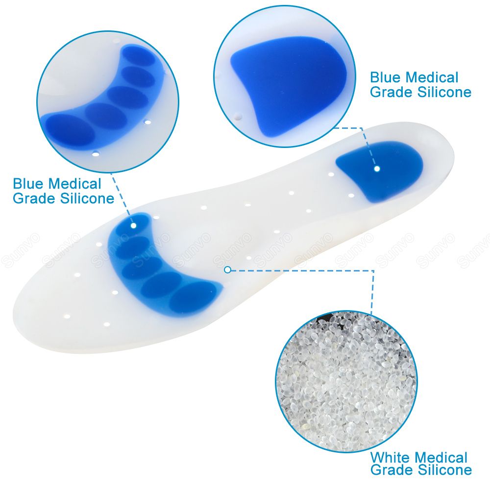 Medical Silicone Insoles For Shoes Corrector Flat Feet Arch Support Plantar Fasciitis Orthopedic Insoles Foot Care Inserts Silicone Insoles