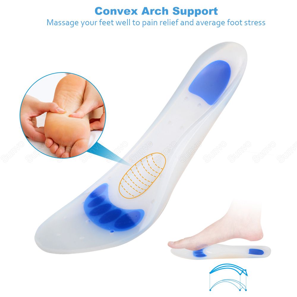 Medical Silicone Insoles For Shoes Corrector Flat Feet Arch Support Plantar Fasciitis Orthopedic Insoles Foot Care Inserts Silicone Insoles