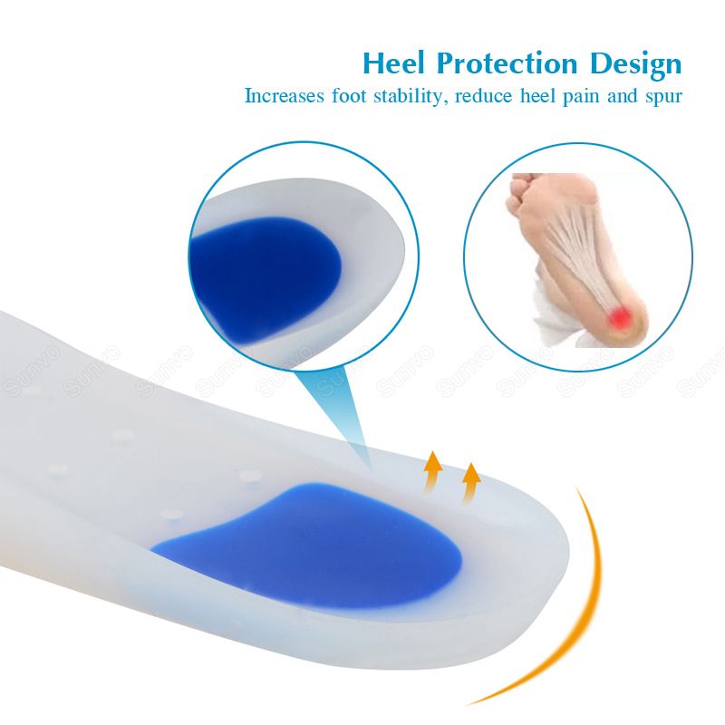 Medical Silicone Insoles For Shoes Corrector Flat Feet Arch Support Plantar Fasciitis Orthopedic Insoles Foot Care Inserts Silicone Insoles
