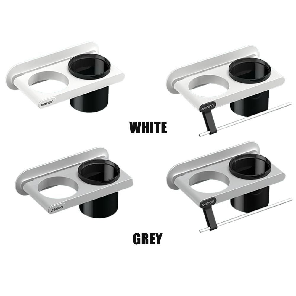 Menen Hair Dryer Holder Wall Mounted Hair Dryer Hanging Rack With Organizer Cup Storage Rack for Bathroom Barbershop Washroom