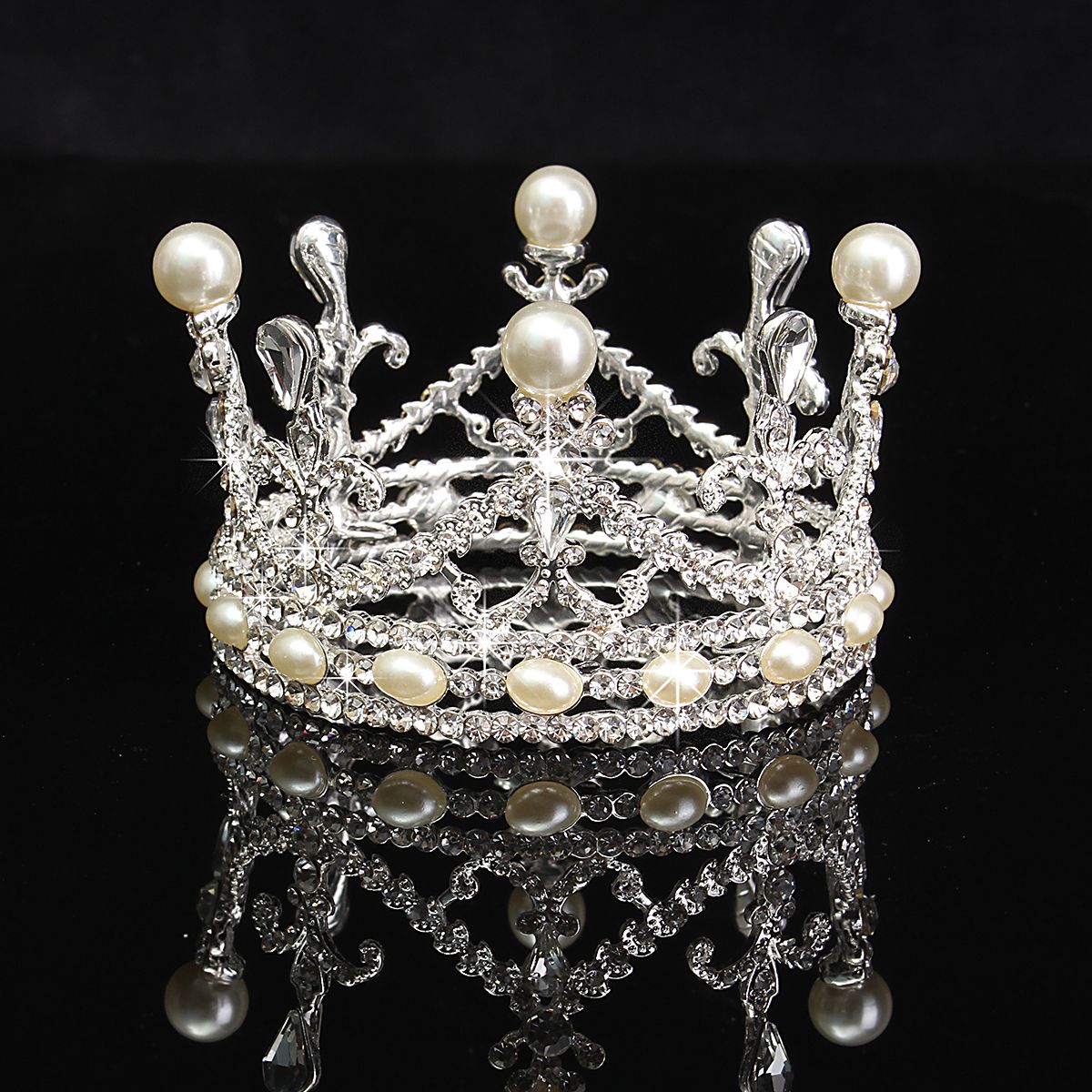 Wedding Tiara Bridal Kids Crown Pearls Crystal Rhinestone Pageant Party Headband