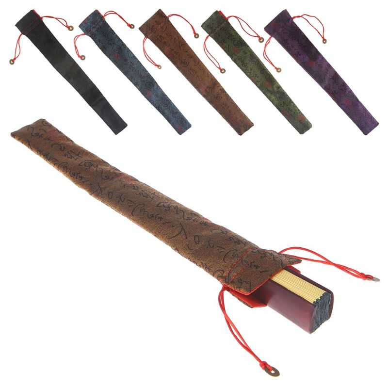 Chinese Bag Hand 5 Pouch Holder Dustproof New Fan Folding Calligraphy Colors Decor Protector