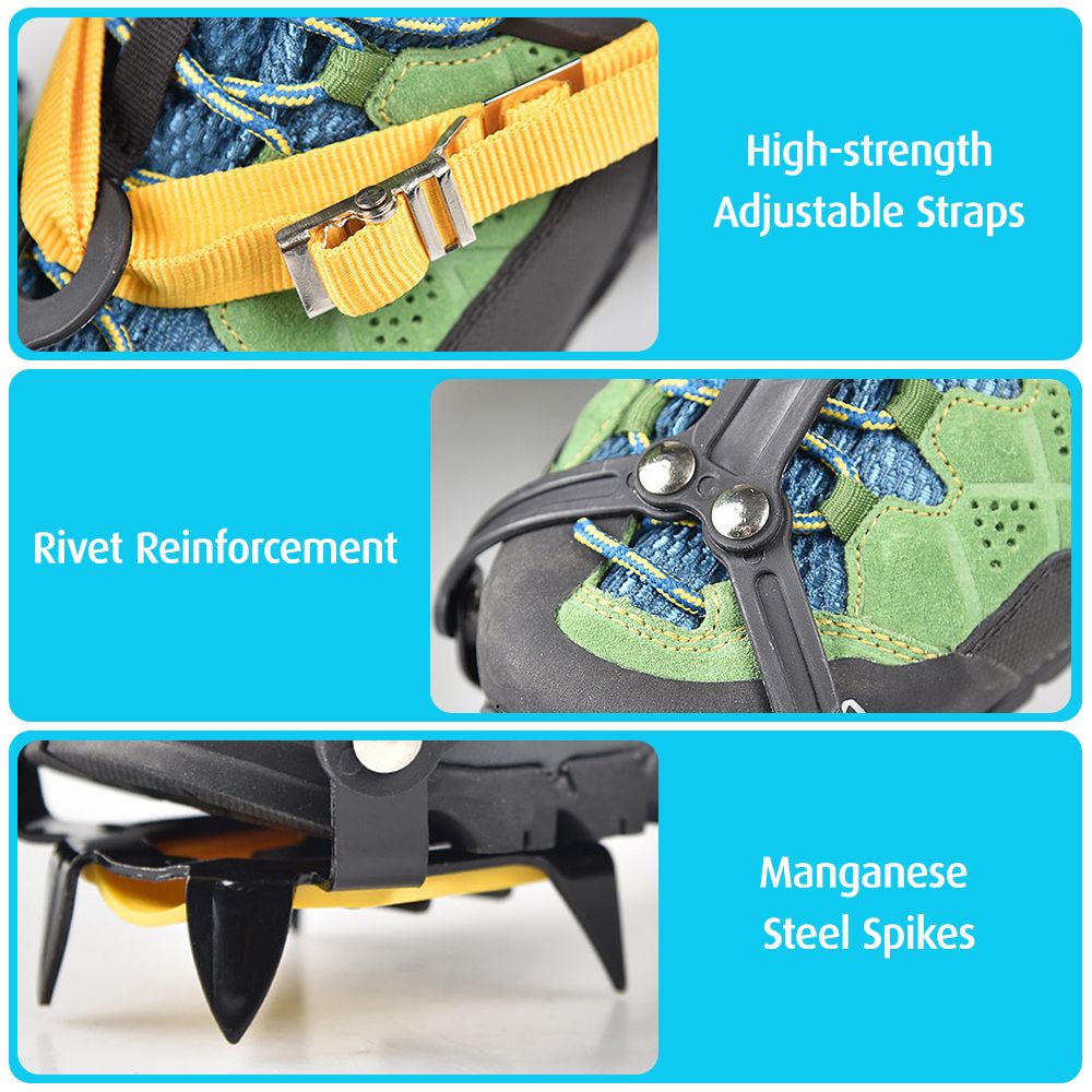 10 Teeth Crampons Traction Cleats Winter Snow Boot Shoe